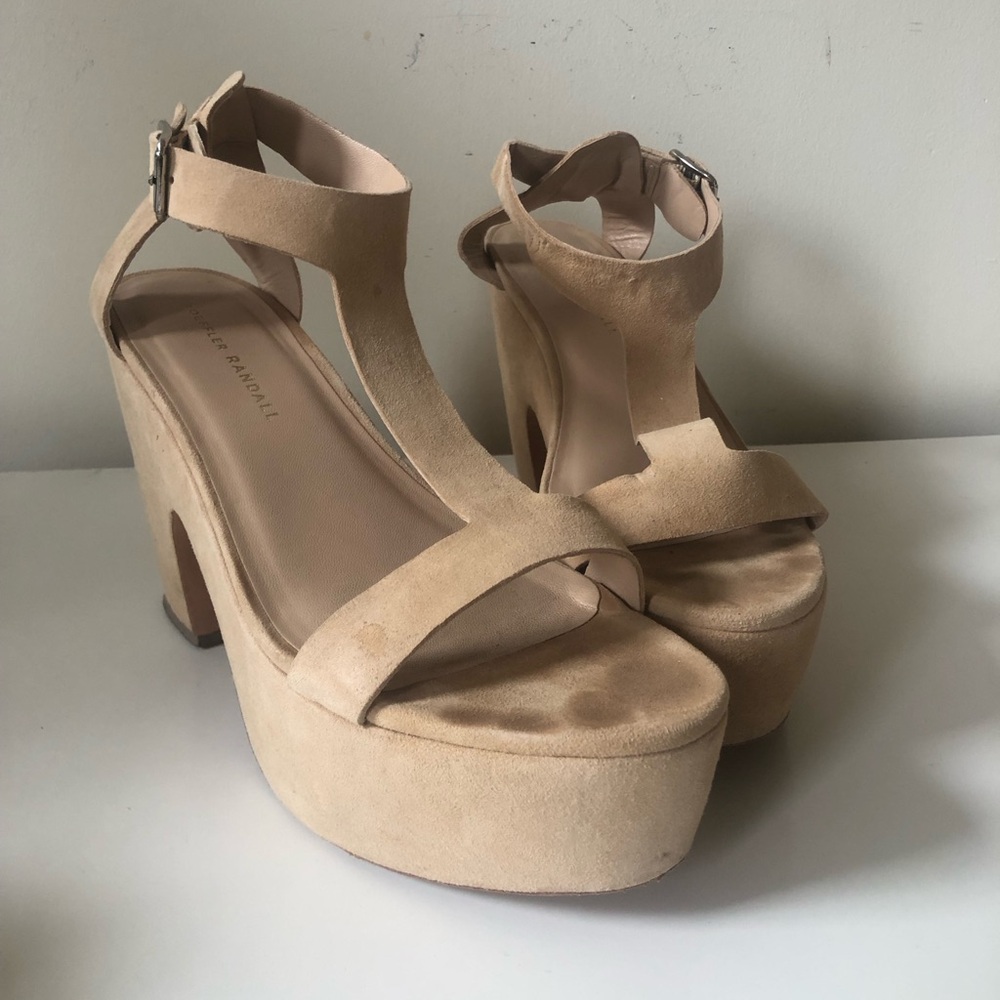 Loeffler Randall Suede T-Strap Platforms